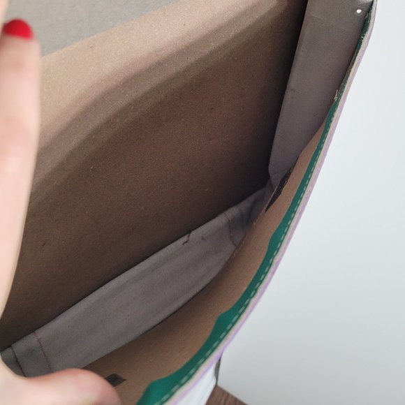 ⭐️Vintage Pink Purple Leather Kids School Bag Shoulder Strap Top Handle Retro - Picture 7 of 13